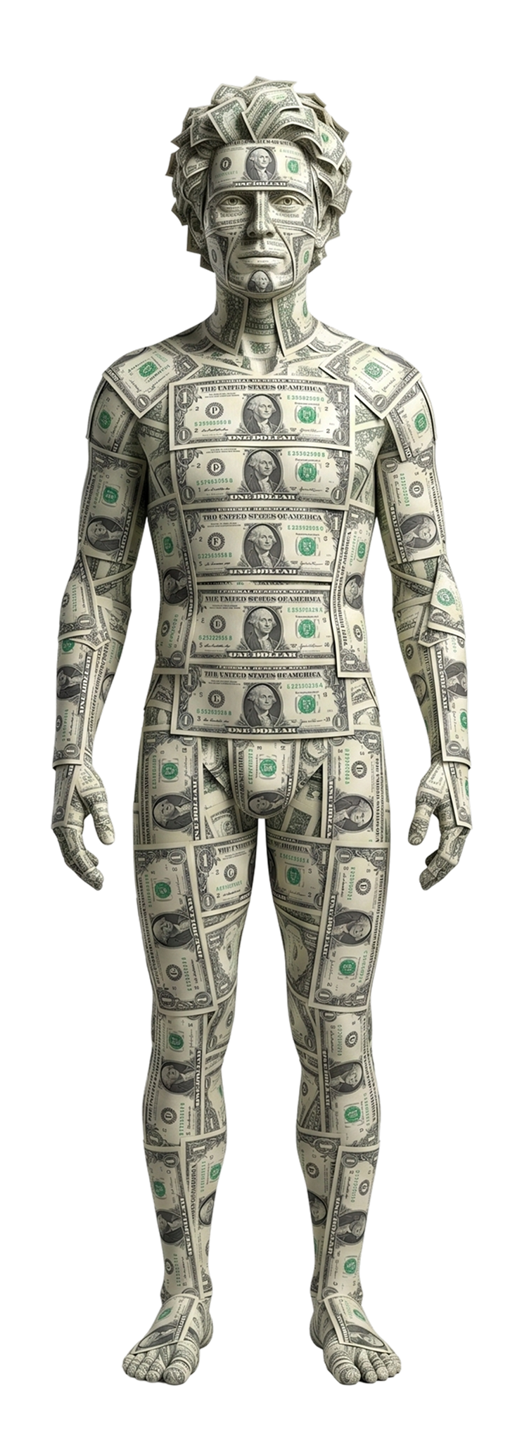 The cashman deity made entirely of currency